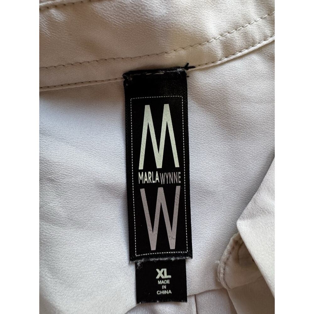 Marla Wynne Women Size XL White/Cream Button Down Tunic Top Shirt Polyester - Picture 3 of 14